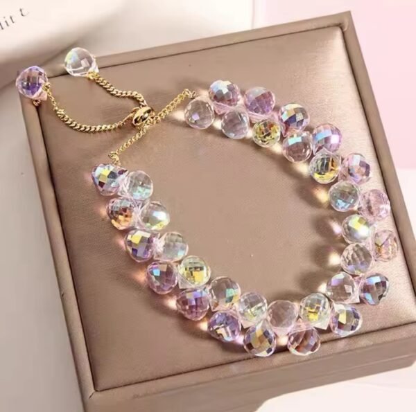 Deniz Khan Pink Crystal Bracelet