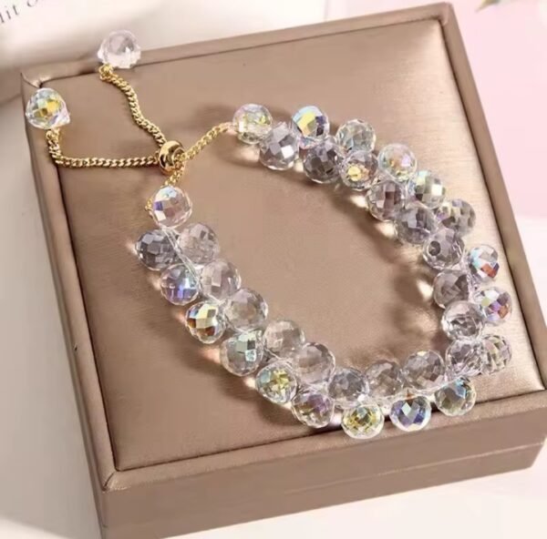 Deniz Khan White Crystal Bracelet